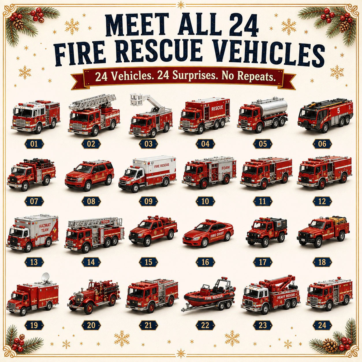 🔥Last Day 49% OFF - 🚒Fire Rescue 24-Day Advent Calendar
