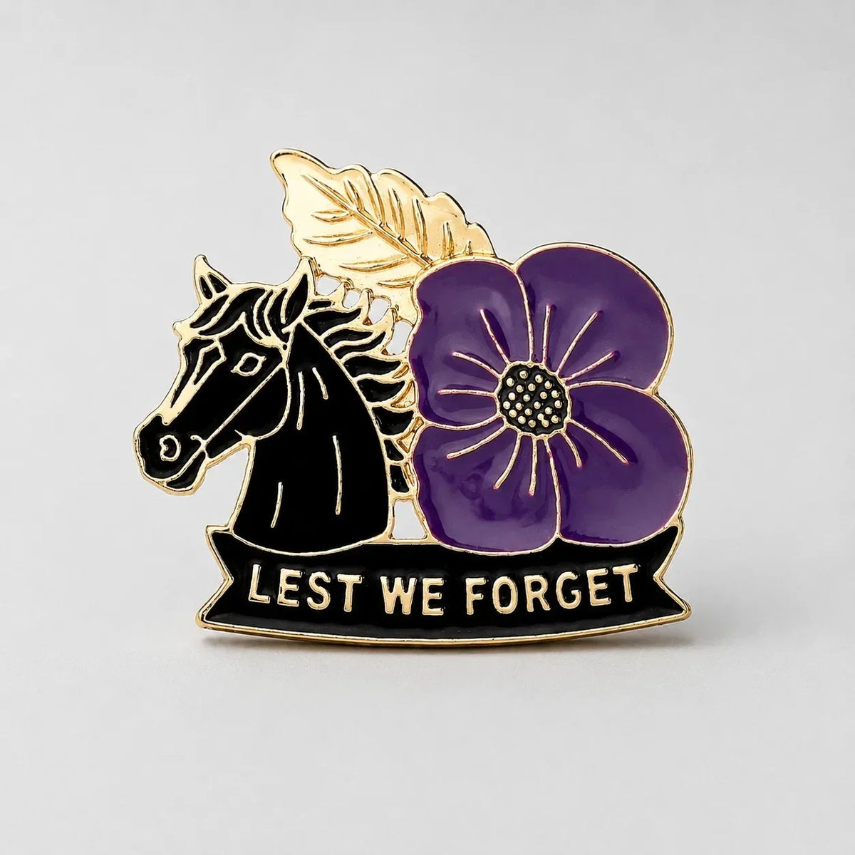 Limited Edition WarHorse Purple Poppy 1llthAnniversaryRemembrance Brooch
