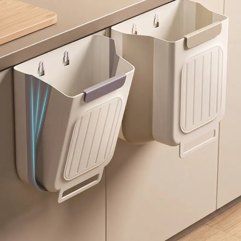 Collapsible Hanging Kitchen Trash Can Foldable Trash Can Cabinet Hanging