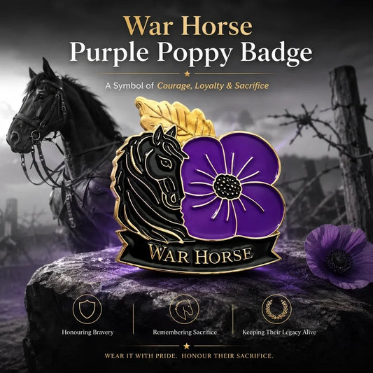 Limited Edition WarHorse Purple Poppy 1llthAnniversaryRemembrance Brooch