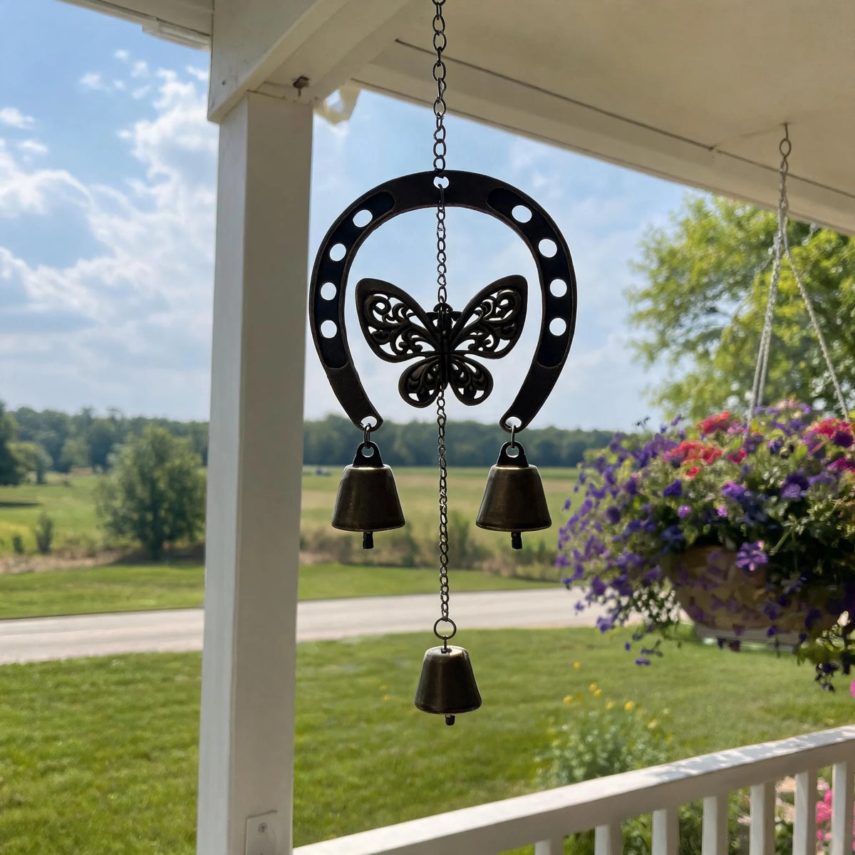 🎄 Handmade Horseshoe Butterfly Wind Chime🦋🐎 - 𝗣𝗿𝗼𝘂𝗱𝗹𝘆 𝗛𝗮𝗻𝗱𝗺𝗮𝗱𝗲 𝗶𝗻 𝘁𝗵𝗲 𝗨𝗦𝗔