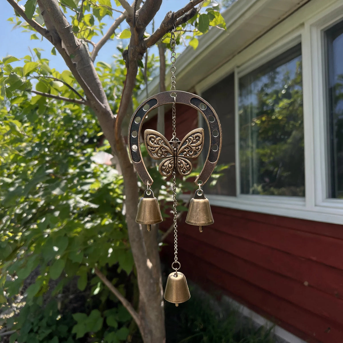 🎄 Handmade Horseshoe Butterfly Wind Chime🦋🐎 - 𝗣𝗿𝗼𝘂𝗱𝗹𝘆 𝗛𝗮𝗻𝗱𝗺𝗮𝗱𝗲 𝗶𝗻 𝘁𝗵𝗲 𝗨𝗦𝗔
