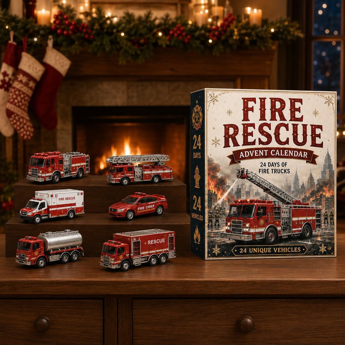 🔥Last Day 49% OFF - 🚒Fire Rescue 24-Day Advent Calendar