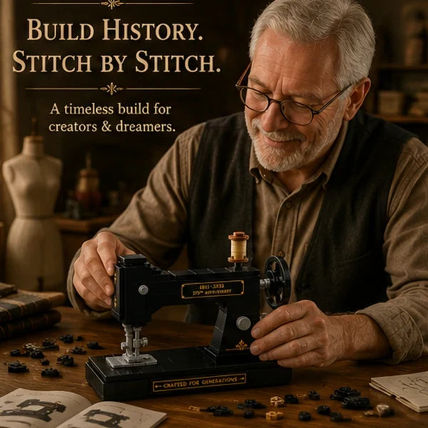🎁 Vintage Sewing Machine Brick Building Set